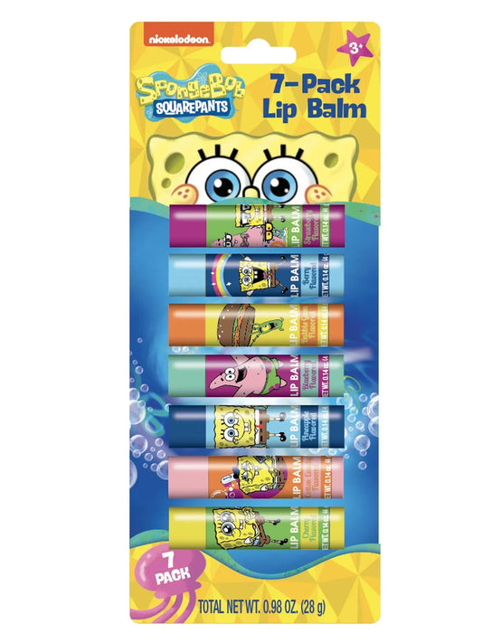 Nickelodeon Sponge Bob Flavored Lip Balms - 7 Pack